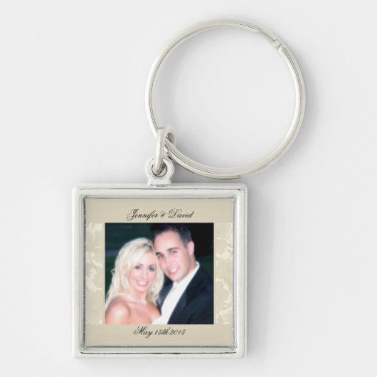 Embassy Floral Ecru Creme Foto Sleutelhanger (Voorkant)