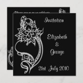 Embelied Heart Invitation Kaart (Voorkant / Achterkant)