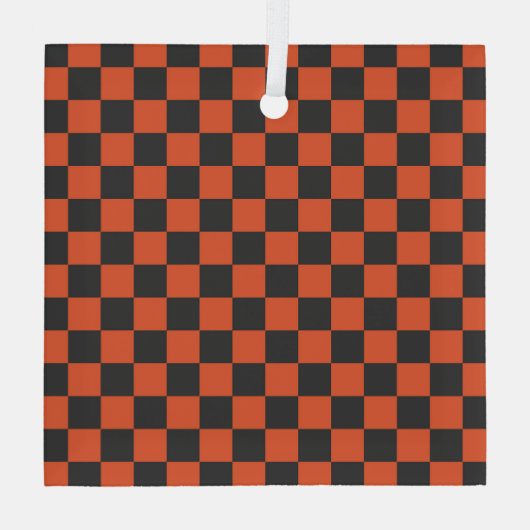Ember and ash checkerboard pattern glas ornament (Achterkant)