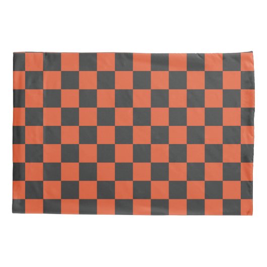 Ember and ash checkerboard pattern kussensloop (Achterkant-Links)