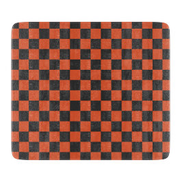 Ember and ash checkerboard pattern snijplank