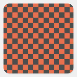 Ember and ash checkerboard pattern vierkante sticker