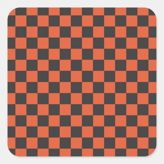 Ember and ash checkerboard pattern vierkante sticker (Voorkant)