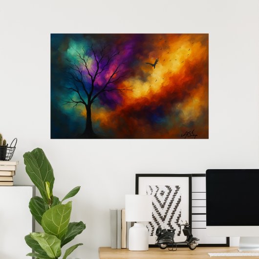 Ember Ascent Landscape Poster (Thuiskantoor)