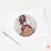 Ember belly dance art ronde sticker (Envelop)