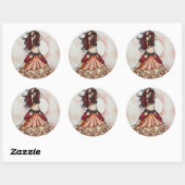 Ember belly dance art ronde sticker (Vel)