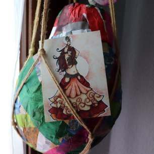 Ember-buikdanskunst Briefkaart