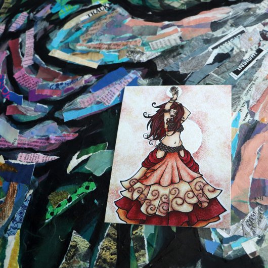 Ember-buikdanskunst Briefkaart