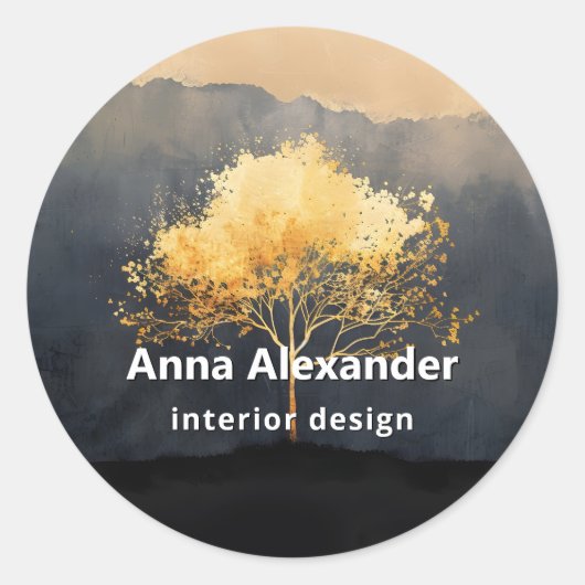 Ember Canopy | Minimaal Design Ronde Sticker (Voorkant)
