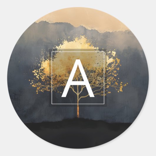 Ember Canopy | Minimaal Design Ronde Sticker (Voorkant)