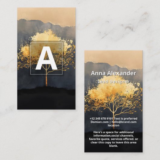 Ember Canopy | Minimaal Design Visitekaartje (Voorkant / Achterkant)