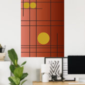 Ember Drift No. 1 — Moderne Geometrische Wandkunst Poster (Thuiskantoor)