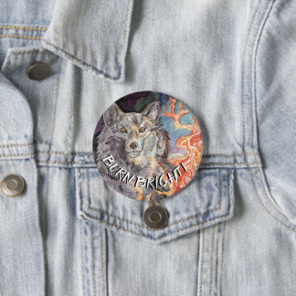 Ember Eyes Wolf Waterverf Badge/Button Ronde Button 7,6 Cm