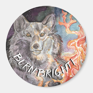 Ember Eyes Wolf Waterverf Magnet