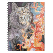 Ember Eyes Wolf Waterverf Notitieboek (Voorkant)