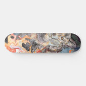 Ember Eyes Wolf Waterverf Persoonlijk Skateboard (Horizontaal)