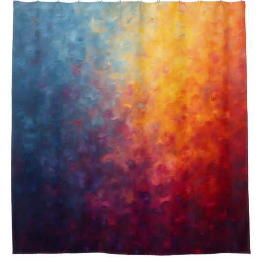 Ember Fade – Abstracte Vuurkunst Douche Douchegordijn (Voorkant)