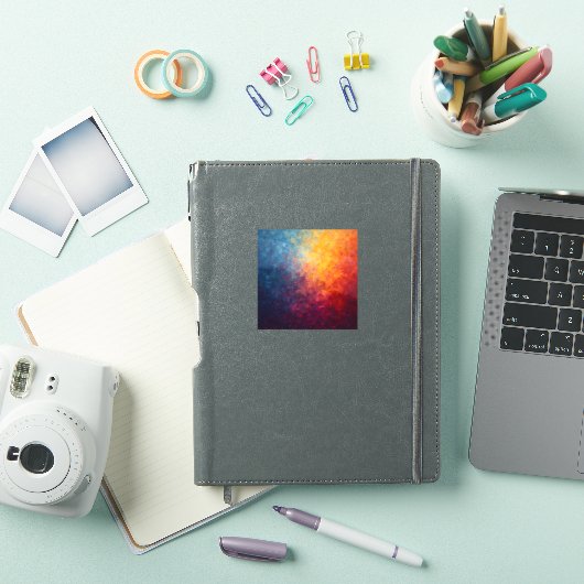 Ember Fade – Abstracte Vuurkunst Vierkante Vinyl Sticker (iPad Cover)