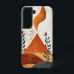 Ember Flame Peak telefoonhoesje Samsung Galaxy Hoesje<br><div class="desc">Een gestileerde vlam stijgt op van een bergtop,  symboliseert innerlijk vuur en creatieve energie in een gedurfde,  minimalistische stijl.</div>