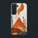 Ember Flame Peak telefoonhoesje Samsung Galaxy Hoesje<br><div class="desc">Een gestileerde vlam stijgt op van een bergtop,  symboliseert innerlijk vuur en creatieve energie in een gedurfde,  minimalistische stijl.</div>