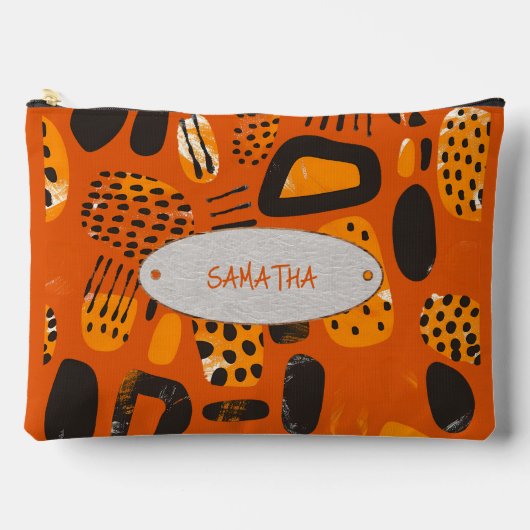 Ember Glow Abstract: Personalized  Accessory Pouch Etui (Voorkant)