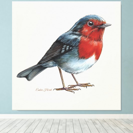 Ember Heart - Robin Canvas Afdruk (Insitu (Houten vloer))