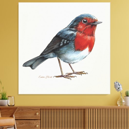 Ember Heart - Robin Canvas Afdruk (Insitu (Woonkamer))