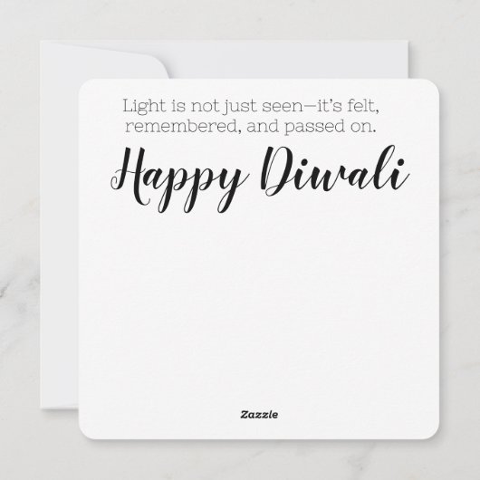 Ember in Bloom, Diwali Feestdagenkaart (Achterkant)