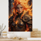 Ember Knight Fantasy Wall Art Poster (Keuken)