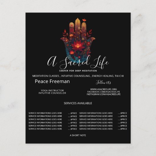Ember Lotus | Hamsa Hand Design Flyer (Voorkant)