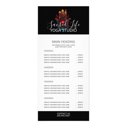 Ember Lotus | Hamsa Hand Design Reclamekaart (Voorkant)