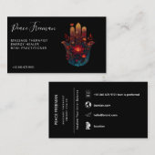Ember Lotus | Hamsa Hand Design Visitekaartje (Voorkant / Achterkant)