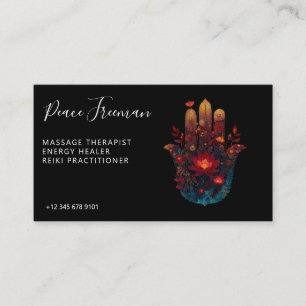 Ember Lotus Hamsa Hand Design Visitekaartje
