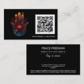 Ember Lotus | Hamsa Hand Design Visitekaartje (Voorkant / Achterkant)