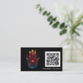 Ember Lotus | Hamsa Hand Design Visitekaartje (Staand voorkant)