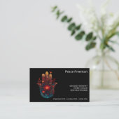 Ember Lotus | Hamsa Hand Design Visitekaartje (Staand voorkant)