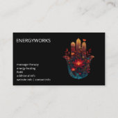 Ember Lotus | Hamsa Hand Design Visitekaartje (Achterkant)