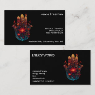 Ember Lotus Hamsa Hand Design Visitekaartje