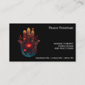 Ember Lotus | Hamsa Hand Design Visitekaartje (Voorkant)
