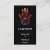 Ember Lotus | Hamsa Hand Design Visitekaartje (Achterkant)