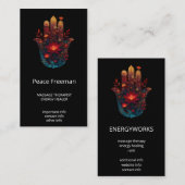 Ember Lotus | Hamsa Hand Design Visitekaartje (Voorkant / Achterkant)
