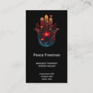 Ember Lotus Hamsa Hand Design Visitekaartje