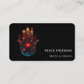 Ember Lotus | Hamsa Hand Design Visitekaartje (Voorkant)