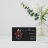 Ember Lotus | Hamsa Hand Design Visitekaartje (Staand voorkant)