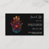 Ember Lotus | Hamsa Hand Design Visitekaartje (Achterkant)