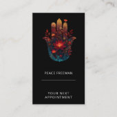 Ember Lotus | Hamsa Hand Design Visitekaartje (Voorkant)