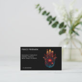 Ember Lotus | Hamsa Hand Design Visitekaartje (Staand voorkant)