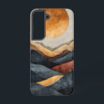Ember Mountain Glow telefoonhoesje Samsung Galaxy Hoesje<br><div class="desc">Gloeiende heuvels koesteren zich onder de amberkleurige zon in dit dramatische en krachtige bergsilhouet.</div>
