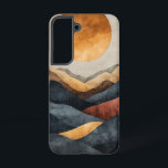 Ember Mountain Glow telefoonhoesje Samsung Galaxy Hoesje<br><div class="desc">Gloeiende heuvels koesteren zich onder de amberkleurige zon in dit dramatische en krachtige bergsilhouet.</div>