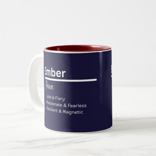 Ember Personalized Name Coffee Mug Tweekleurige Koffiemok (Voorkant links)